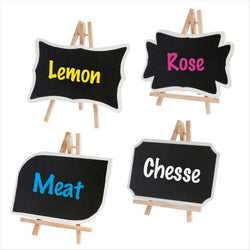 MINI ARDOISES + CHEVALET 12x8 CM NOIR BOIS - vendu par 24 unités (Prix unitaire = 3,75 euros)