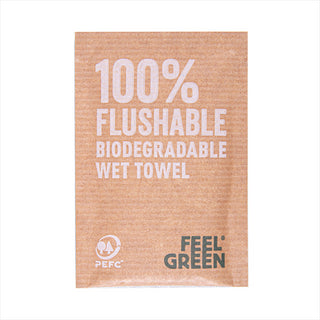 Rince-doigts flushable kraft 'feel green' 50 g/m² 6,8x10 cm blanc cellulose - vendu par 1200 (PU 0,103 €)