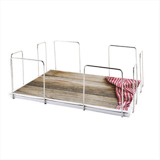 DISTRIBUTEUR SETS DE TABLE 45,5x33,5x15 CM ARGENTE FIL METALLIQUE - vendu par 1 unités (Prix unitaire = 20,8 euros)