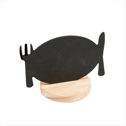 ARDOISES DE TABLE + SUPLASTIQUE PPORT 12,7x8 CM NOIR BOIS - vendu par 12 unités (Prix unitaire = 3,5 euros)