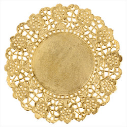 DENTELLES RONDES MÉTALISÉES 40 G/M2 + 20 G/M2 Ø 12 CM DORE DENTELLE METALISÉ - vendu par 100 unités (Prix unitaire = 0,03 euros)