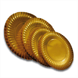 ASSIETTES 700 + 17  PE G/M2 Ø 27 CM OR CARTON - vendu par 100 unités (Prix unitaire = 0,37 euros)
