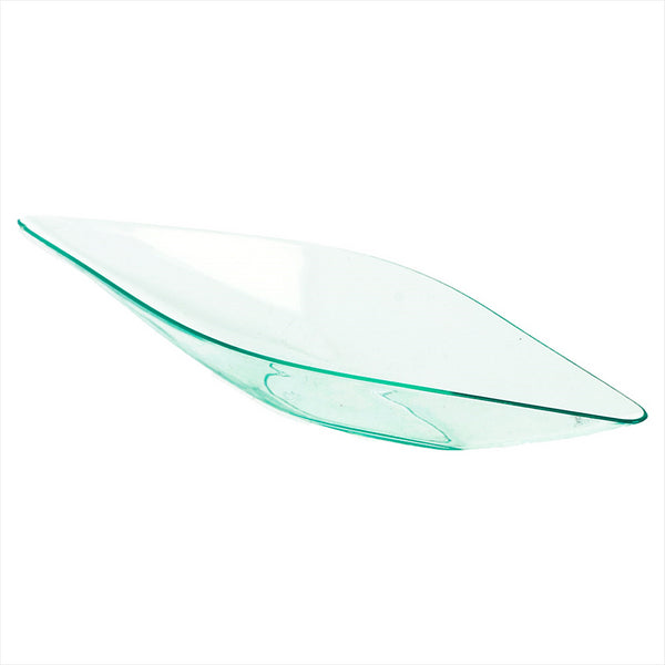 MISE EN BOUCHE "PIROGUE" 13x4,1x2 CM VERT D'EAU PLASTIQUE PS - vendu par 1152 unités