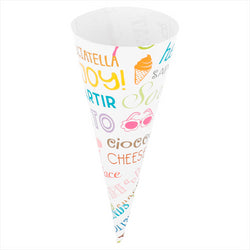 CÔNES GLACES 'PAROLE' Ø 4,1x10,4 CM BLANC PAPIER - vendu par 2000 unités (Prix unitaire = 0,051 euros)