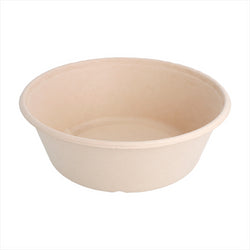 BOL ROND COMPOSTABLE ET BIODEGRADABLE 900 ML ? 19,5x6,5 CM NATUREL canne à sucre 