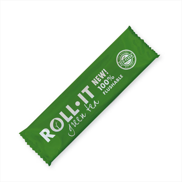 Rince-doigts flushable thé vert 'roll-it' 50 g/m² 14,5x4 cm blanc cell