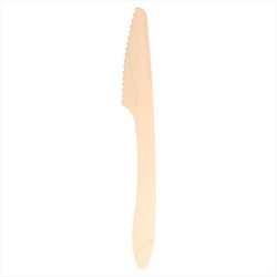 Couteaux 'curve' 19,3 cm naturel bois - carton de 100 unités