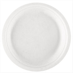 Assiettes compostable et biodegradable ø 18x1,8 cm blanc canne à sucre - carton de 1000