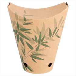 GOBELETS À FRITES AVEC FERMETURE 'FEEL GREEN' 12 OZ - 360 ML 200 + 25 PE G/M2 6,7x12,5 CM MARRON CARTON - vendu par 100 unités (Prix unitaire = 0,086 euros)