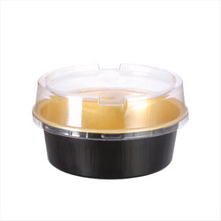 Moules pâtisserie 150ml ø9,3x3,3cm or/noir aluminium - vendu par 100 (PU 0,33€)