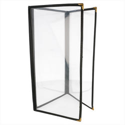 MENU "AMÉRICAIN" 3 CORPLASTIQUE PS 10,5x29,7 CM NOIR PVC - vendu par 1 unités (Prix unitaire = 5 euros)