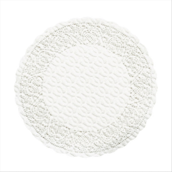 Sous verre 'dentelle' 70 g/m² ø9 cm blanc airlaid style tissu - vendu par 3000 (PU 0,037 €)