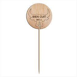 Steak marker "bien cuit" 9,5 cm naturel bois - vendu par 100 (PU 0,08€)
