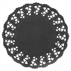 DENTELLES RONDES AJOURÉES 40 G/M2 Ø 11,5 CM NOIR PAPIER - vendu par 250 unités (Prix unitaire = 0,0165 euros)