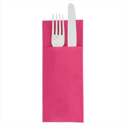 Serviettes kangourou 55g/m² 33x40cm fuchsia airlaid style tissu - carton de 700