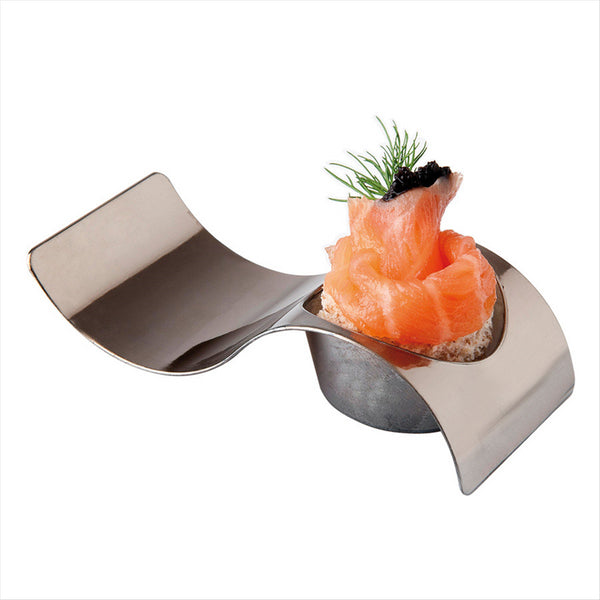 MISES EN BOUCHE 'BADEN' 11 ML 9,5x4,2x2,2 CM ARGENTE PLASTIQUE PS - vendu par 500 unités