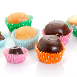 CAISSETTE PETITS FOURS - POLKA 50 G/M2 Ø 4,1x2,7 CM ASSORTI CELLULOSE - vendu par 1000 unités (Prix unitaire = 0,01 euros)