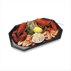 PLATEAU TRAITEUR 45x30x2,5 CM NOIR R PET - vendu par 100 unités (Prix unitaire = 0,97 euros)