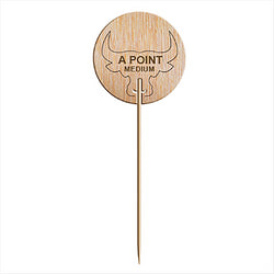Steak marker "à point" 9,5 cm naturel bois - vendu par 100 (PU 0,08€)