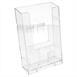 PORTE BROCHURES 1/3 DIN-A4 10x16 CM TRANSPARENT PLASTIQUE PS - vendu par 12 unités (Prix unitaire = 2,6 euros)
