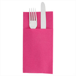 Serviettes kangourou 55g/m² 40x40cm fuchsia airlaid style tissu - carton de 700