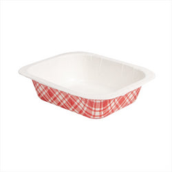 BARQUETTES THERMO FIXANTES GN1/8 'VICHY' 505 ML 360 G/M2 + 25G/M2 PET 16,1x12,9x4,3 CM BLANC CARTON