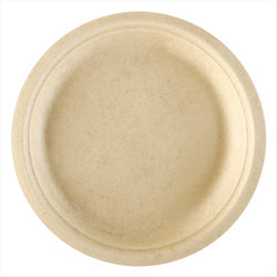 Assiettes compostable et biodegradable ø 18x1,8 cm naturel canne à sucre - carton de 1000