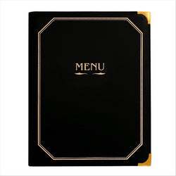 PORTE MENU 8 POCHETTES DIN-A4 25,5x33 CM NOIR PVC - vendu par 1 unités (Prix unitaire = 16 euros)
