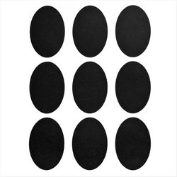 2 FEUILLES (18 U.) ÉTIQUETTES OVALES NOIR VINYL - vendu par 12 unités (Prix unitaire = 3,95 euros)