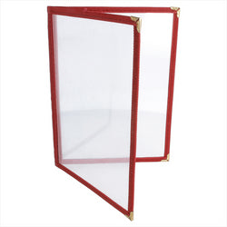 MENU "AMÉRICAIN" DIN-A5 2 CORPLASTIQUE PS BORDEAUX PVC - vendu par 1 unités (Prix unitaire = 2,5 euros)
