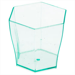MINI VERRES INJECTÉS HEXAGONAL 60 ML 4,7x4,6 CM VERT D'EAU PLASTIQUE PS - vendu par 864 unités