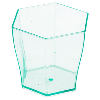 MINI VERRES INJECTÉS HEXAGONAL 60 ML 4,7x4,6 CM VERT D'EAU PLASTIQUE PS - vendu par 864 unités