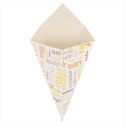 CORNETS FRITES 'PAROLE' 250 G 250 G/M2 16x27 CM BLANC CARTON - vendu par 1200 unités (Prix unitaire = 0,074 euros)
