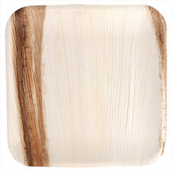 Assiettes carrées 'palmier' 24x24x2 cm naturel palmier - carton de 200 unités