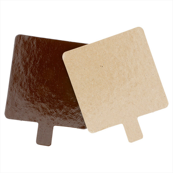 Cartons pâtisserie deux faces 1100g/m² 8x8cm chocolat/praliné carton - vendu par 200 (PU 0,08€)