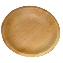 Assiettes rondes 'palmier' ø 12,5x2 cm naturel palmier - carton de 200 unités