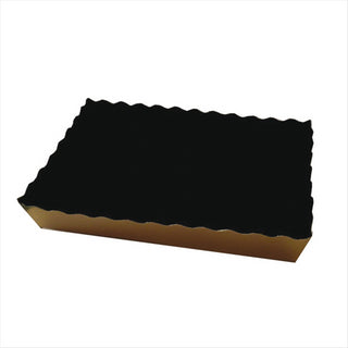 Barquettes pâtisserie deux faces 380g/m² 22x14x3,5cm or/noir carton - vendu par 250 (PU 0,35€)