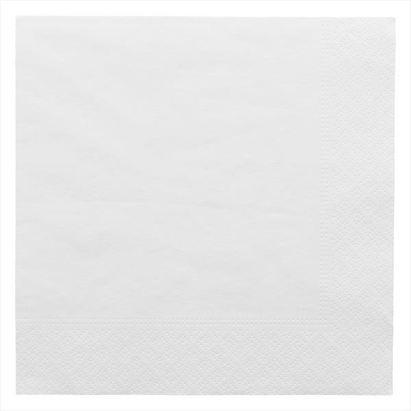 Serviettes ecolabel 2 plis 18g/m² 33x33cm blanc ouate - vendu par 2400 (PU 0,017€)