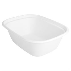Barquette compostable et biodegradable 1800 ml 23,1x18,2x7,7 cm blanc canne à sucre - vendu par 300 (pu 0,33€)