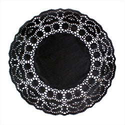 DENTELLES RONDES AJOURÉES 40 G/M2 Ø 19 CM NOIR PAPIER - vendu par 250 unités (Prix unitaire = 0,037 euros)