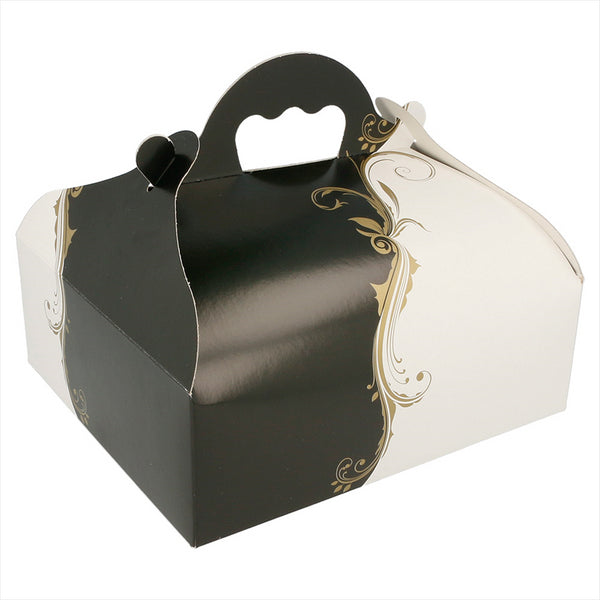 Boîtes avec anses pâtisserie 350g/m² 20x18x7cm blanc carton - vendu par 50 (PU 0,7€)