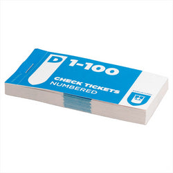 BLOCS VESTIAIRE NUMÉROS EN DOUBLE 1-100 15,5 CM PAPIER - vendu par 30 unités (Prix unitaire = 0,4 euros)