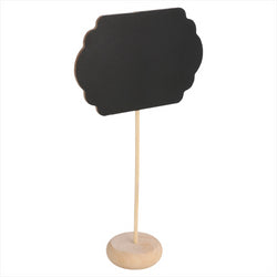 3 U. MINI ARDOISES FORME NUAGE + PIÉDESTAL 9x6x10 CM NOIR BOIS - vendu par 12 unités (Prix unitaire = 3,95 euros)