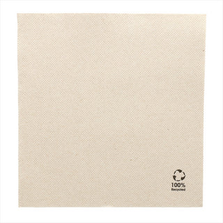 Serviettes ecolabel 'double point' 19g/m² 33x33cm naturel ouate recyclée - vendu par 1200 (PU 0,024€)