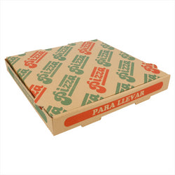 BOÎTES PIZZA MICROCANNELURE ÉCOLOGIQUES 350 G/M2 26x26x3,5 CM NATUREL CARTON - vendu par 100 unités (Prix unitaire = 0,26 euros)