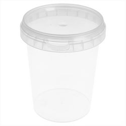 Récipients inviolables + couvercles 520 ml ø 9,5x11,7 cm transparent plastique pp - vendu par 380 unités (prix unitaire = 0,42 euros)