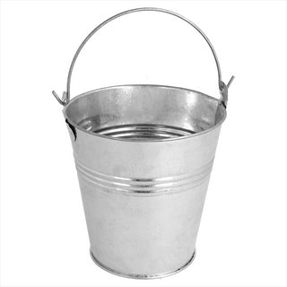 MINI SEAUX Ø 10x10 CM ARGENTE METAL - vendu par 12 unités