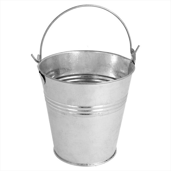 MINI SEAUX Ø 10x10 CM ARGENTE METAL - vendu par 12 unités