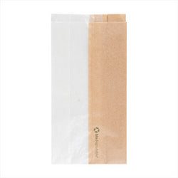 SACHETS POUR SANDWICHES 'CORNER WINDOW' 40 G/M2 12+6x23 CM NATUREL KRAFT - vendu par 250 unités (Prix unitaire = 0,038 euros)