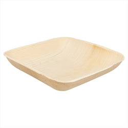 Bols carrés 'palmier' 20x20x4 cm naturel palmier - carton de 200 unités